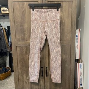 Lululemon Wunder Under Pink Grey We are from Space Crop Leggings 6